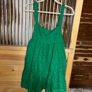 Altar'd State Emerald Green Eyelet Dress